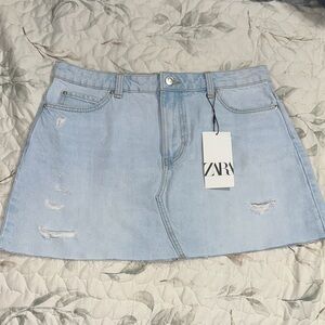Zara Sky Blue Mini Skirt